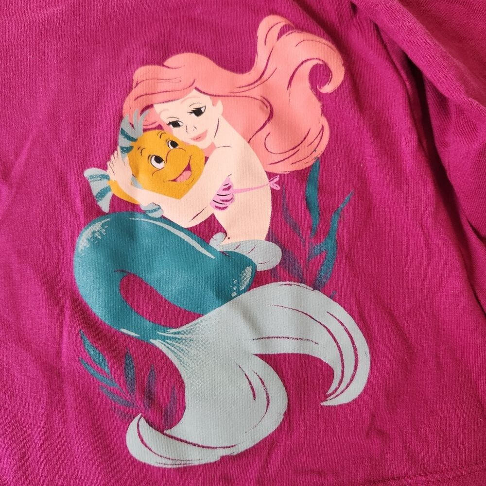 Jumping Beans Disney Girls Softest Tee Long Sleeve Size 5T Ariel and Flounder - Picture 3 of 7